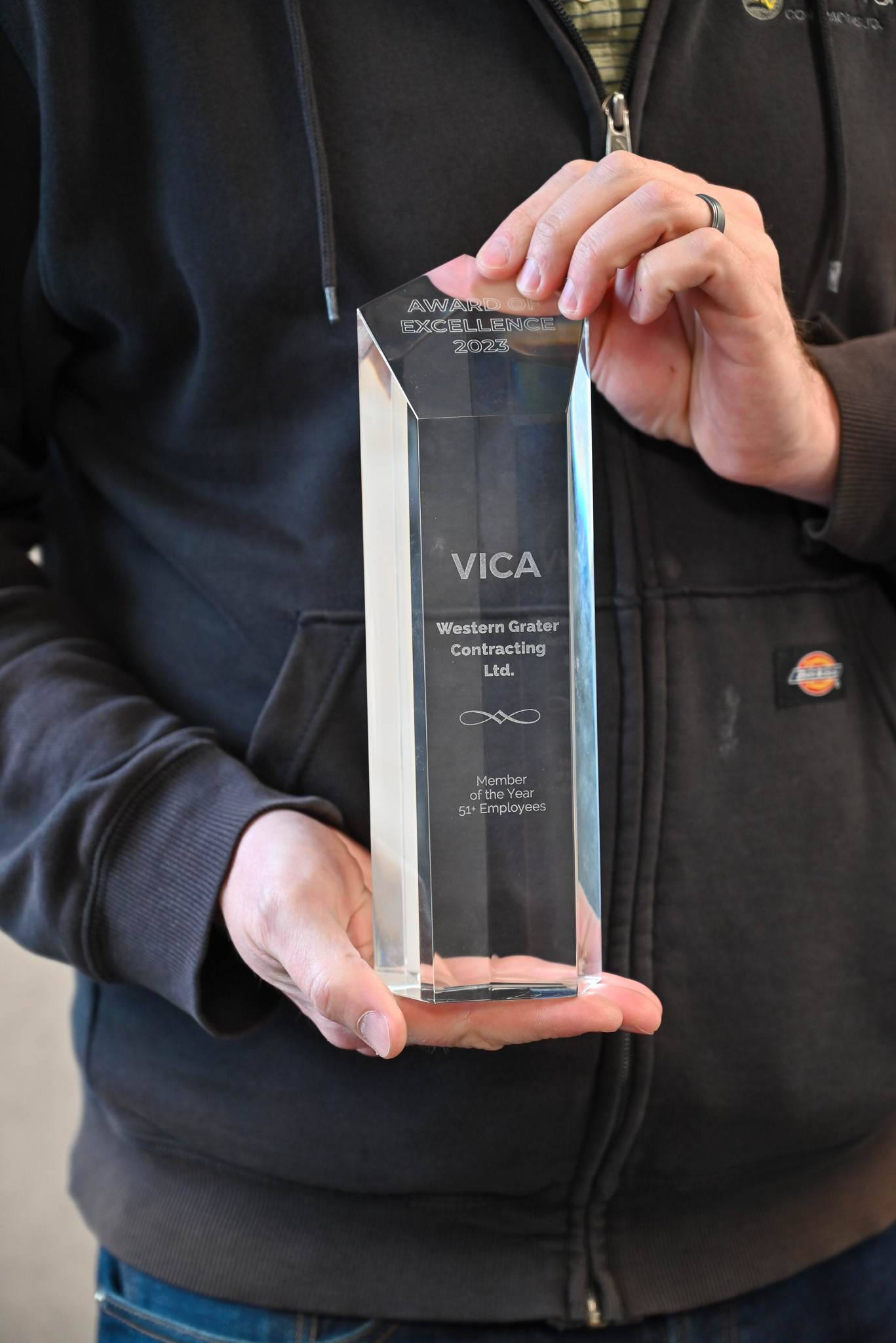 Close Up of VICA Award